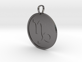 Capricorn Medallion in Polished Nickel Steel