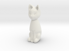 Cat statuette, 1:12 scale, 3cm tall in White Natural Versatile Plastic