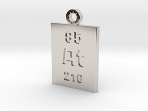 At Periodic Pendant in Rhodium Plated Brass