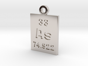 As Periodic Pendant in Rhodium Plated Brass