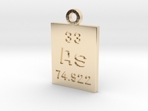 As Periodic Pendant in 14k Gold Plated Brass