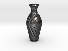Vase-16 in Polished and Bronzed Black Steel