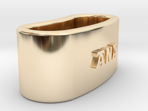 ANA 3D Napkin Ring with lauburu in 14K Yellow Gold