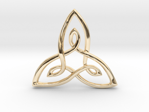 Trifolium Knot Pendant in 14k Gold Plated Brass