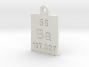 Ba Periodic Pendant in White Natural Versatile Plastic
