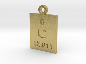 C Periodic Pendant in Natural Brass