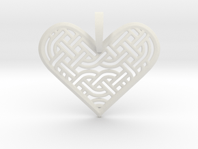 Heart Pendant in White Natural Versatile Plastic