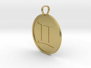 Gemini Medallion in Natural Brass