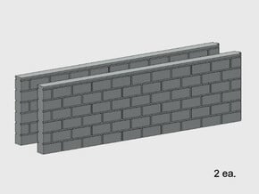 Block Wall - Butt Wall - L2 in White Natural Versatile Plastic: 1:87 - HO