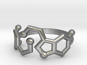 Dopamine + Serotonin Molecule Ring in Natural Silver: 3.5 / 45.25
