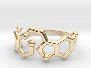Dopamine + Serotonin Molecule Ring in 14k Gold Plated Brass: 3.5 / 45.25