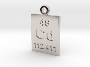 Cd Periodic Pendant in Rhodium Plated Brass