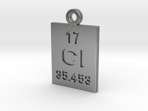 Cl Periodic Pendant in Natural Silver
