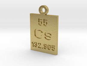 Cs Periodic Pendant in Natural Brass