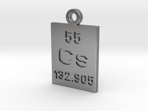 Cs Periodic Pendant in Natural Silver