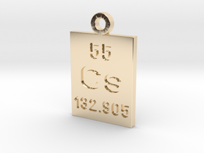 Cs Periodic Pendant in 14k Gold Plated Brass