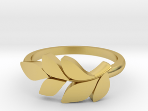 Leafy Ring  in Polished Brass