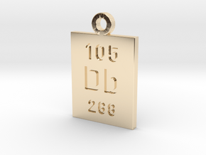 Db Periodic Pendant in 14k Gold Plated Brass