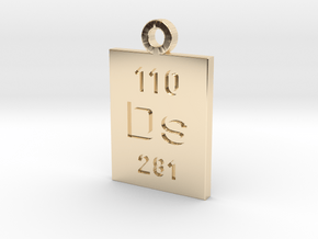 Ds Periodic Pendant in 14k Gold Plated Brass