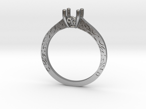 Filigree 1/2 ct Solitaire in Natural Silver