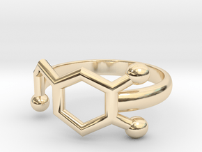 Dopamine Molecule Ring Minimal in 14K Yellow Gold: 3.5 / 45.25