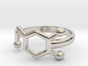 Dopamine Molecule Ring Minimal in Rhodium Plated Brass: 3.5 / 45.25