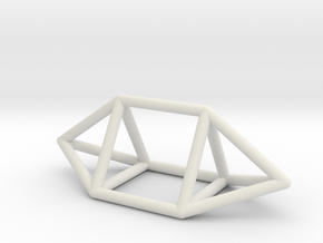 0755 J14 Elongated Triangular Bpyramid (a=1cm) #1 in White Natural Versatile Plastic