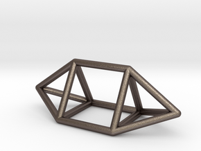 0755 J14 Elongated Triangular Bpyramid (a=1cm) #1 in Polished Bronzed-Silver Steel