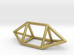 0755 J14 Elongated Triangular Bpyramid (a=1cm) #1 in Natural Brass