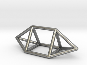 0755 J14 Elongated Triangular Bpyramid (a=1cm) #1 in Natural Silver