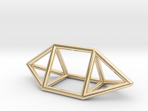 0755 J14 Elongated Triangular Bpyramid (a=1cm) #1 in 14k Gold Plated Brass