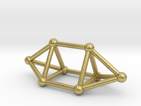 0756 J14 Elongated Triangular Bpyramid (a=1cm) #2 in Natural Brass