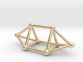 0756 J14 Elongated Triangular Bpyramid (a=1cm) #2 in 14k Gold Plated Brass