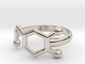 Dopamine Molecule Ring Minimal in Rhodium Plated Brass: 5.5 / 50.25