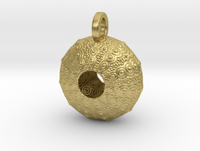 Sea Urchin Pendant in Natural Brass