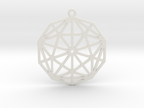 2D Rhombic Triacontahedron in White Natural Versatile Plastic