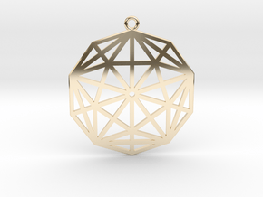 2D Rhombic Triacontahedron in 14k Gold Plated Brass