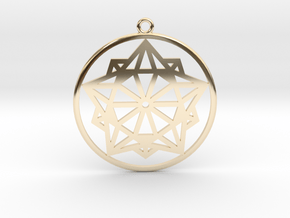 2D Great Rhombicosidodecahedron in 14K Yellow Gold