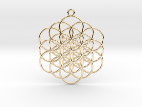 Flower of Life in 14k Gold Plated Brass