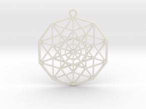 5D Hypercube in White Natural Versatile Plastic