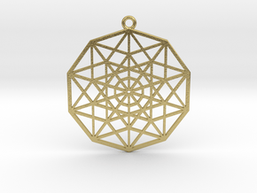 5D Hypercube in Natural Brass