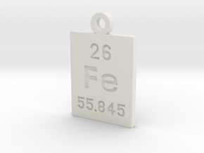 Fe Periodic Pendant in White Natural Versatile Plastic