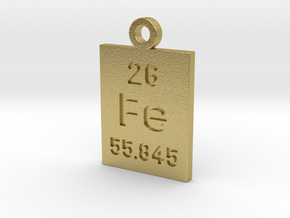 Fe Periodic Pendant in Natural Brass