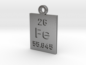 Fe Periodic Pendant in Natural Silver