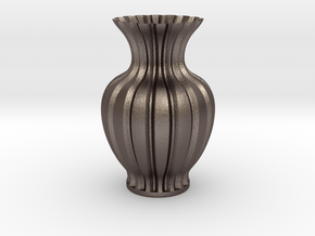 Vase-20 in Polished Bronzed-Silver Steel