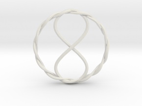 Infinity Pendant in White Natural Versatile Plastic