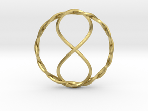 Infinity Pendant in Natural Brass