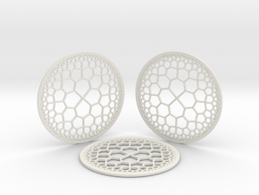 Hyperbolic T.Coasters  in White Natural Versatile Plastic