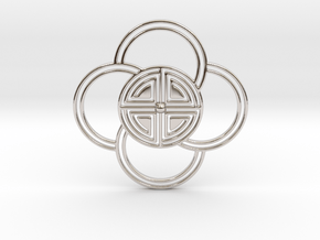 Dorset CC Pendant in Rhodium Plated Brass