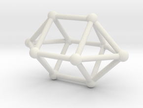 0759 J15 Elongated Square Dipyramid (a=1cm) #2 in White Natural Versatile Plastic
